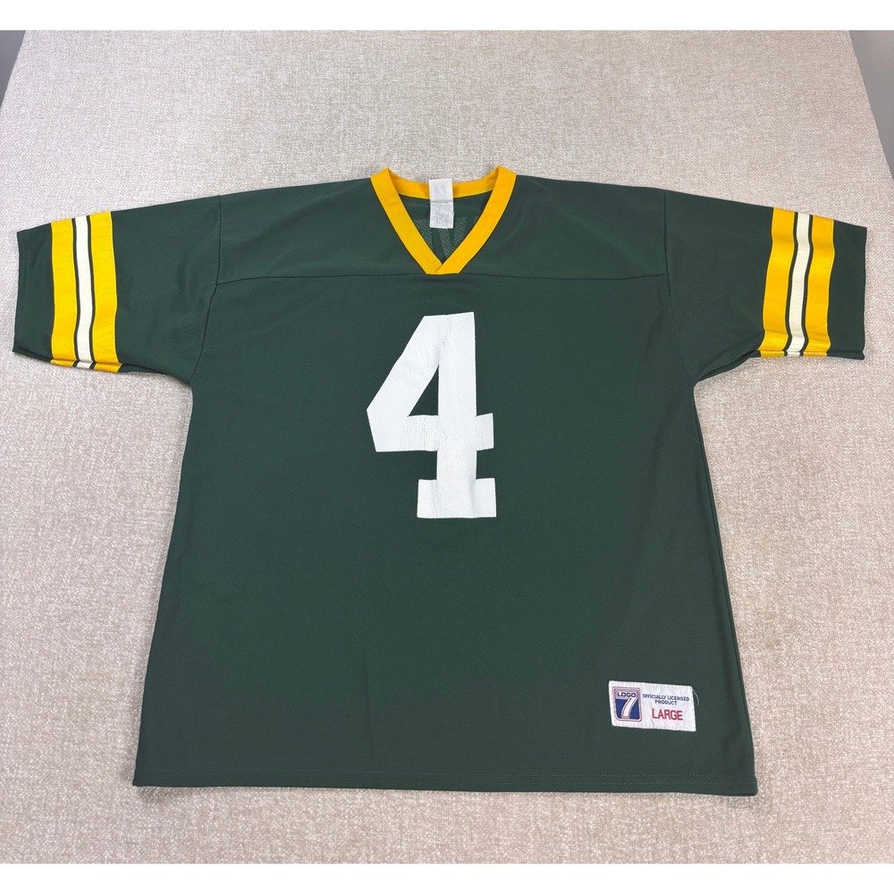 Logo 7 Brett Favre Green Bay Packers Jersey Mens Large Green #4 Vintage NFL